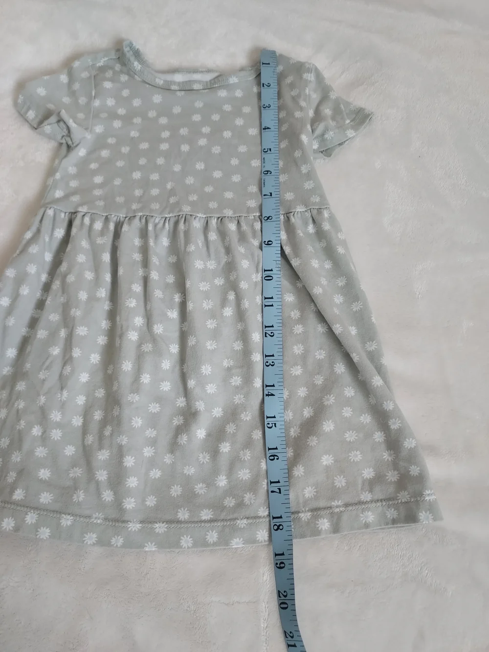 Carter's Light Sage Ditsy Daisy Cotton Dress 3T Cottagecore Spring Summer